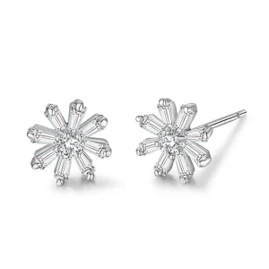 Crystal & Silver-Plated Snowflake Stud Earrings