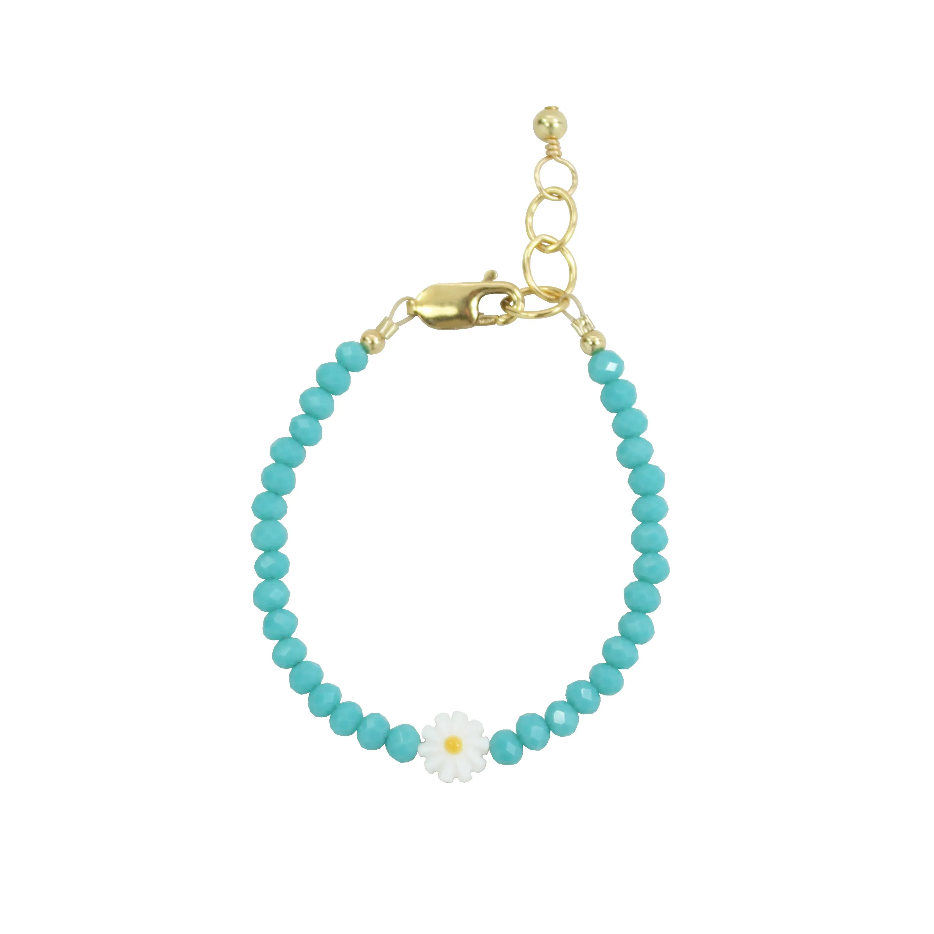 Daisy Adult Bracelet (Peacock 4MM Beads)