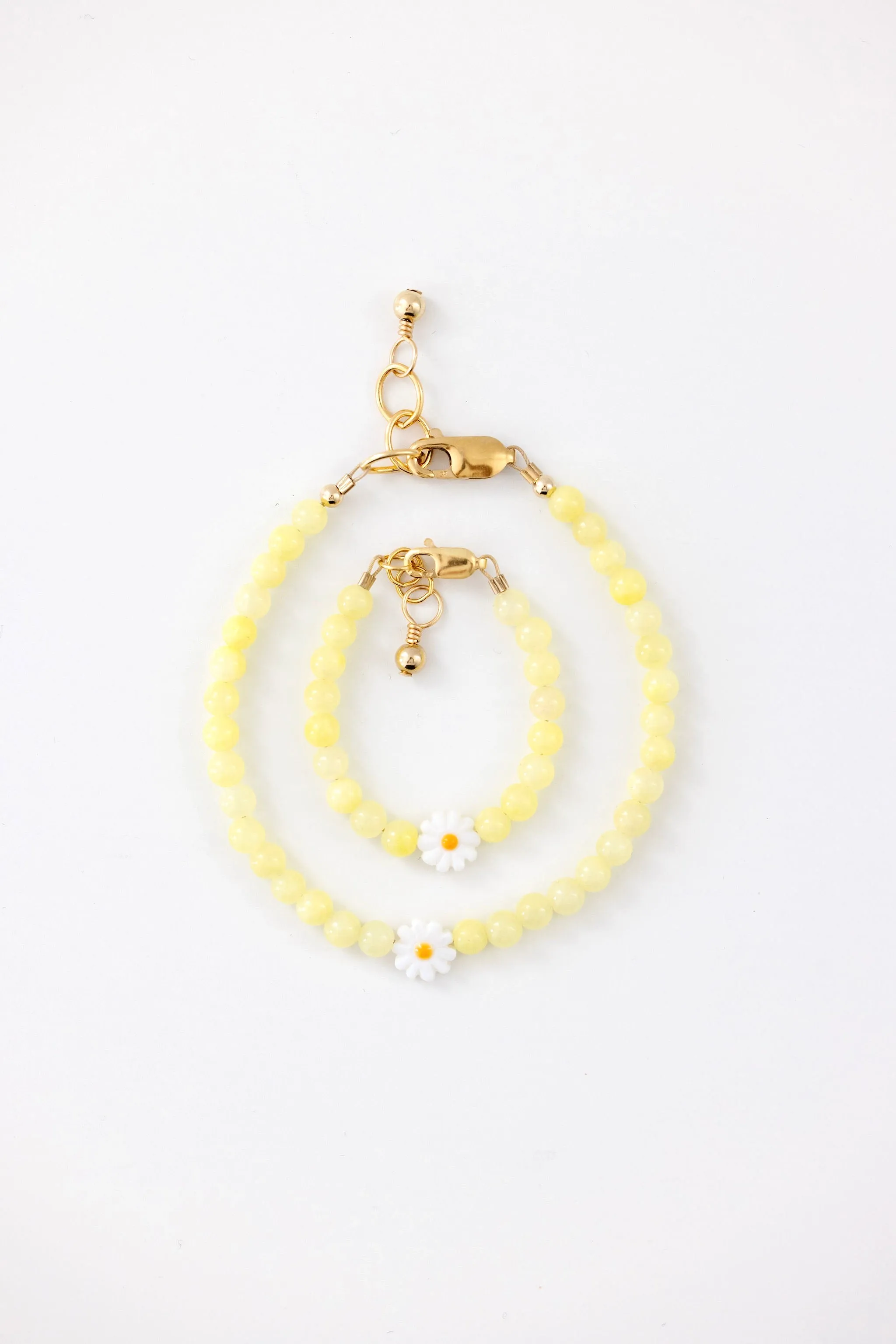 Daisy Mom   Mini Bracelet set (Daffodil 4MM Beads)