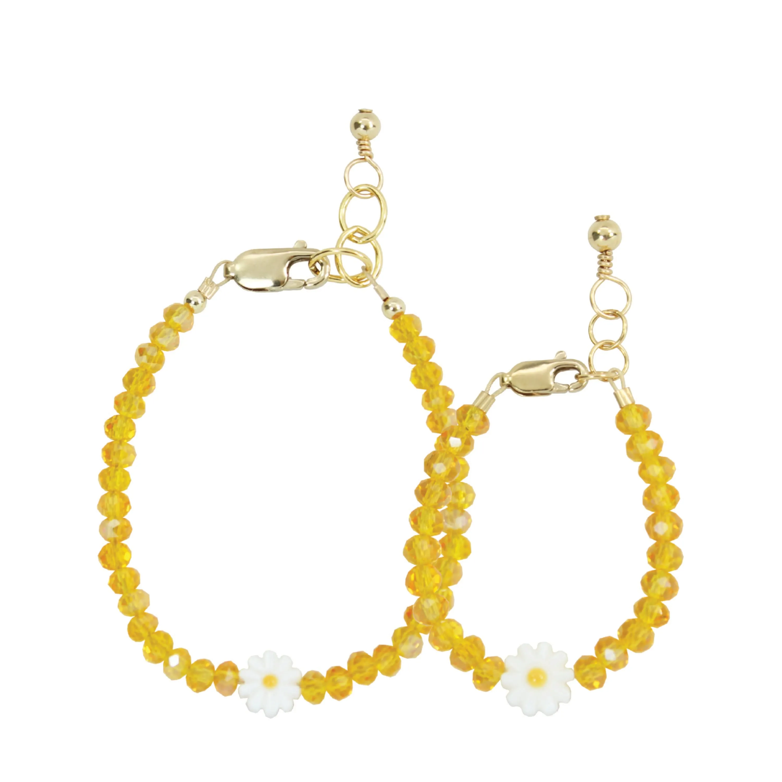 Daisy Mom   Mini Bracelet set (Goldenrod 4MM Beads)
