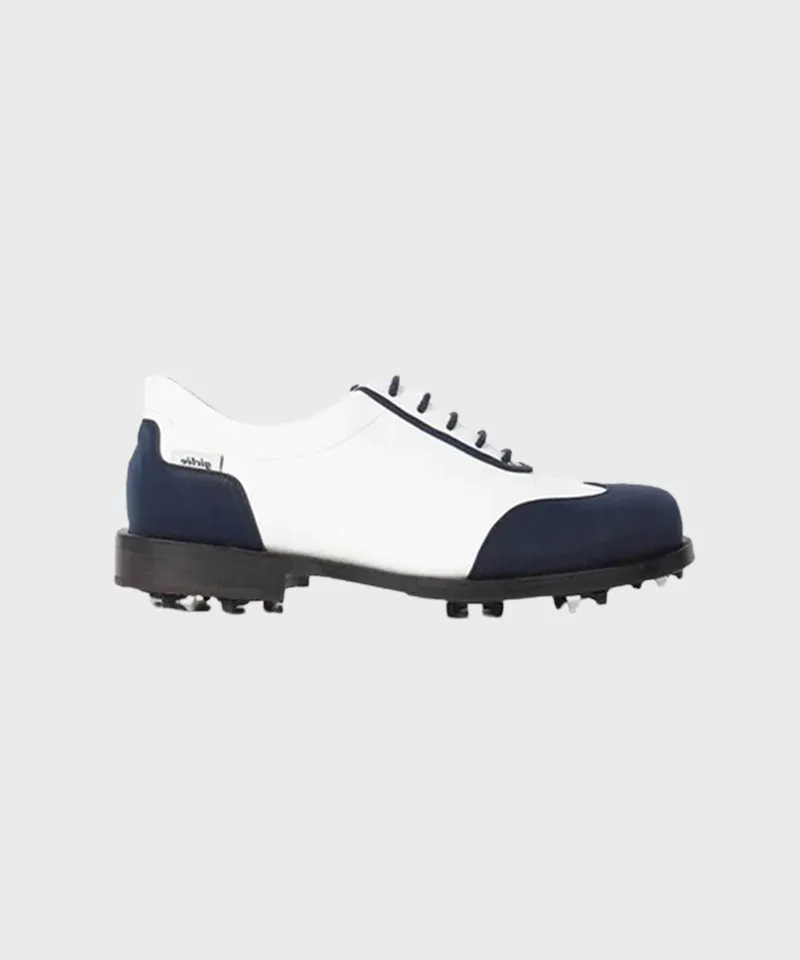Giclee Women's Under Score Premium Leather Golf Shoes - Navy