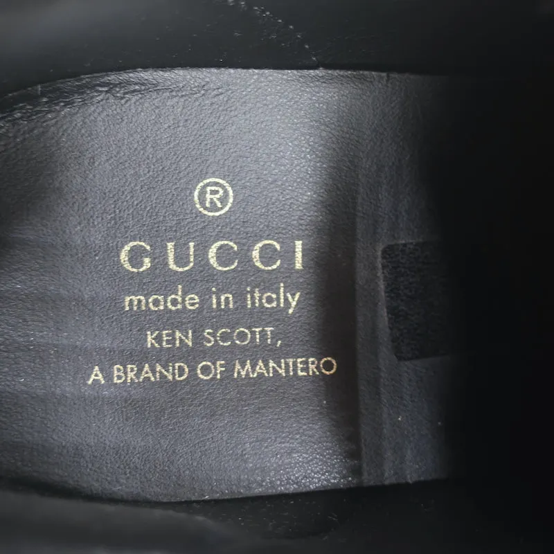 Gucci Ken Scott Ace Sneakers Black Floral Print Leather Size 38