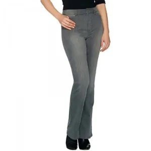 Isaac Mizrahi Live! Women's True Denim Regular Boot Cut Jeans Grey 16