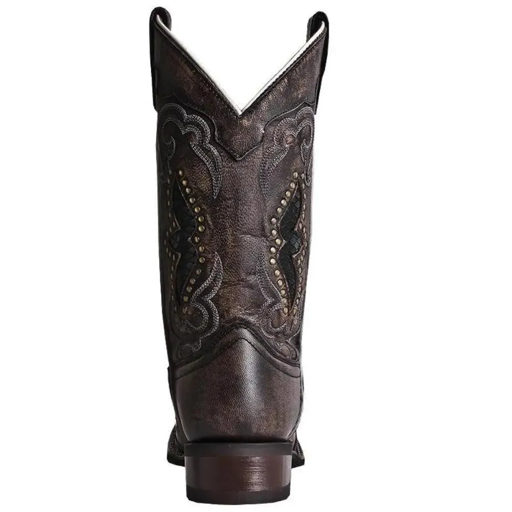 Laredo Women's Spellbound Black-Tan Leather Boot 5660