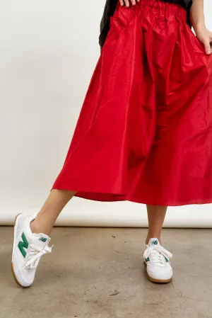 LE SKIRT | red silk taffeta