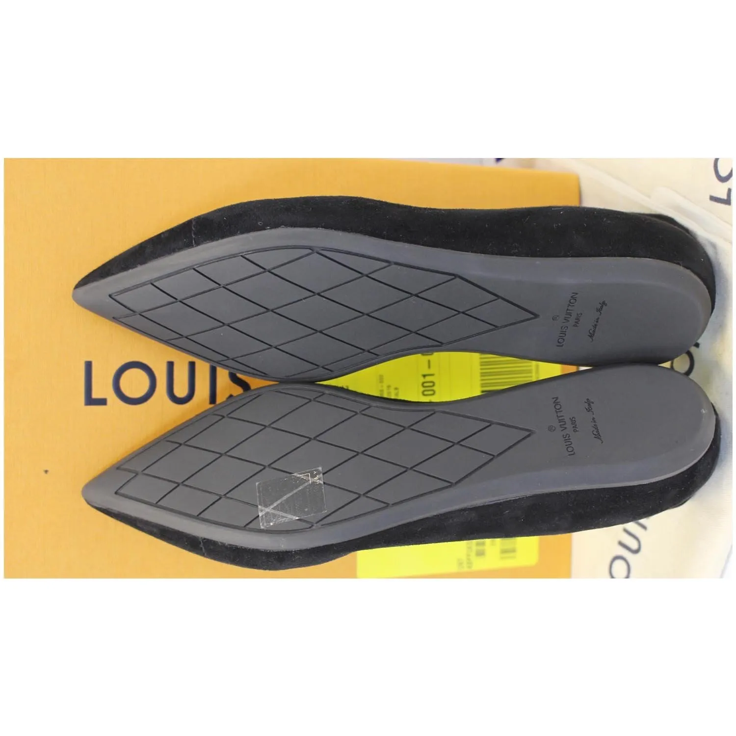 LOUIS VUITTON Black Pinky Swear Ballerina Suede Flats Size 40