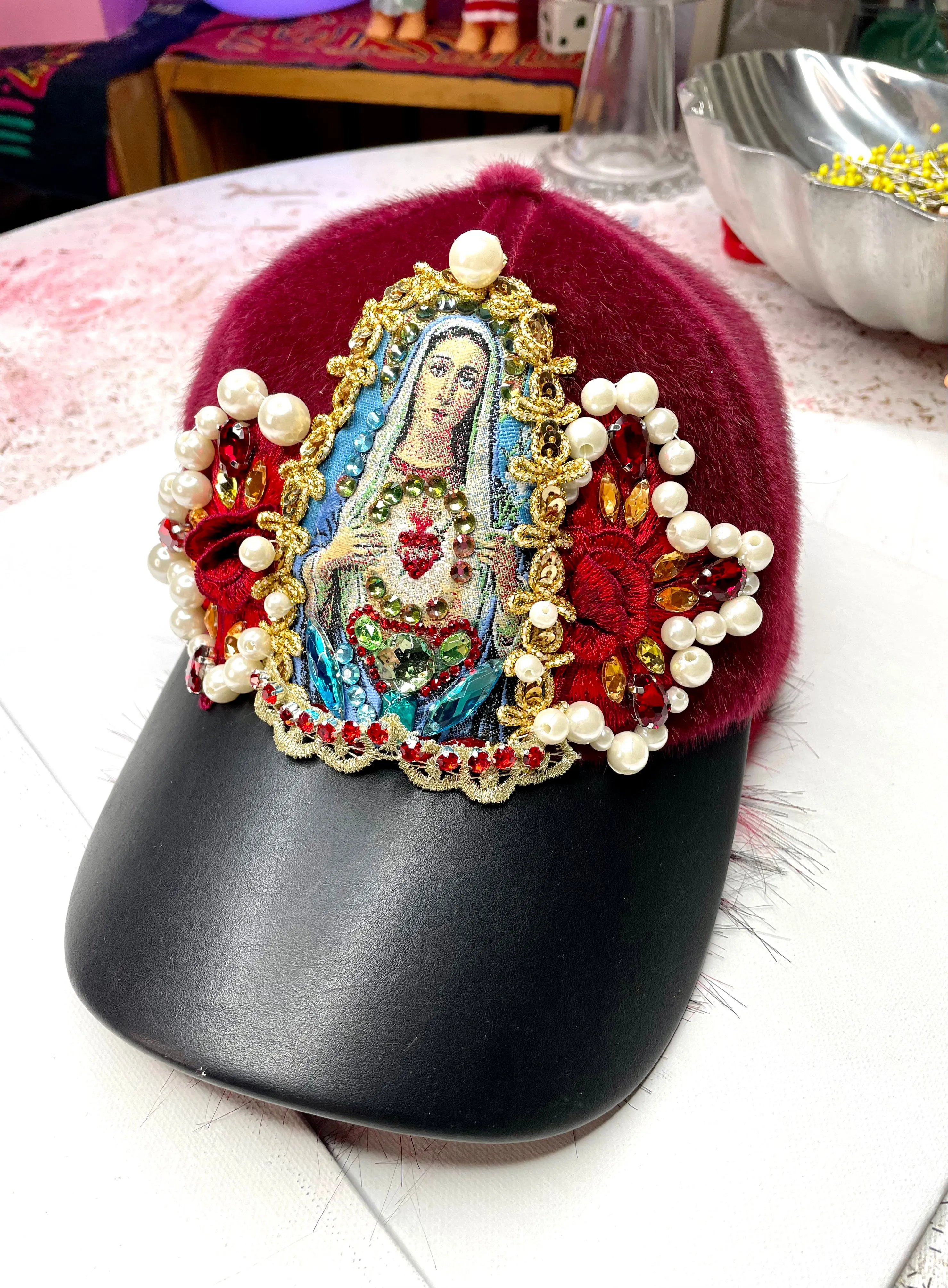 Mad Hatter Hail Mary  COLLAGE ART HAT