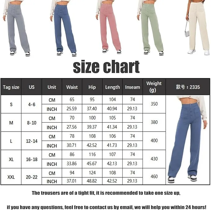 NEW Flexipants - Women's Casual High Waist Stretch Pants, Straight Leg Flexi Pants for Women Grey Sz S