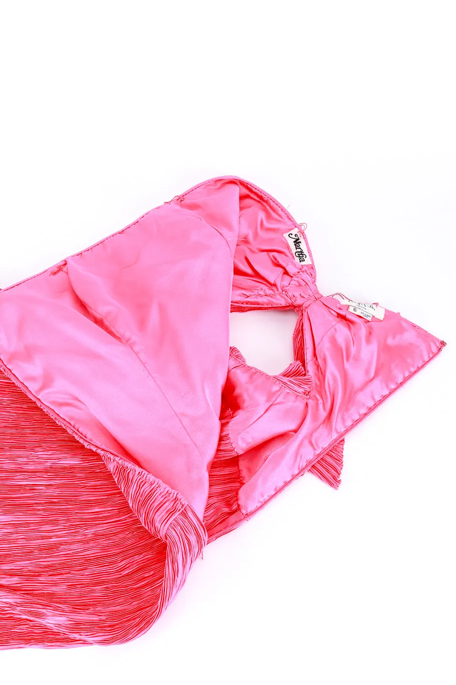 Pleated Bow Evening Gown