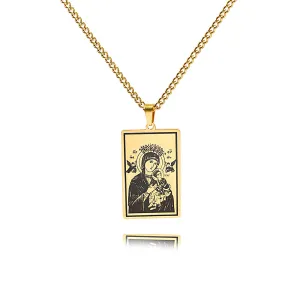Prayer Religious Jewelry Virgin Mary Medal Virgencita Necklace