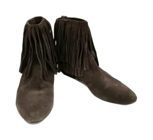 Sam Edelman Suede Fringe Western Boots  - 9.5women’s