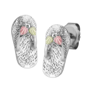 Slippers - Sterling Silver Black Hills Gold Earrings