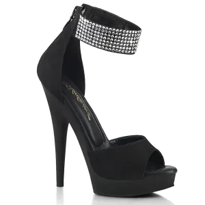 SULTRY-625  Black Faux Suede/Black Matte