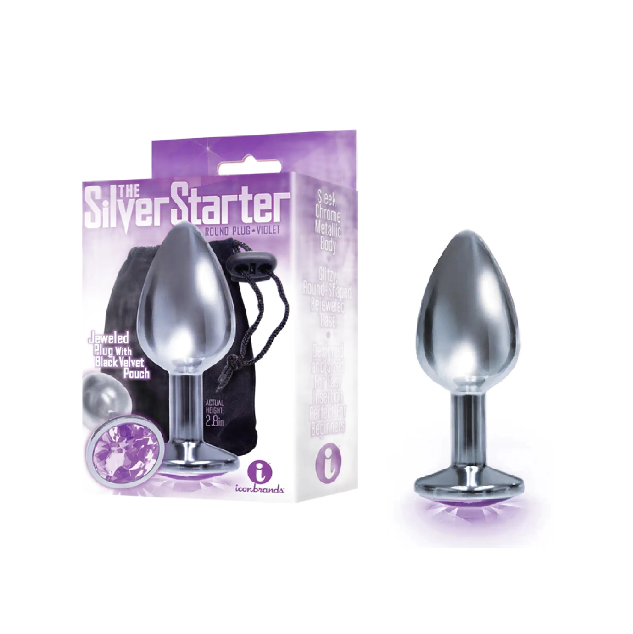 The 9's The Silver Starter Bejeweld Stainless Steel Plug Violet