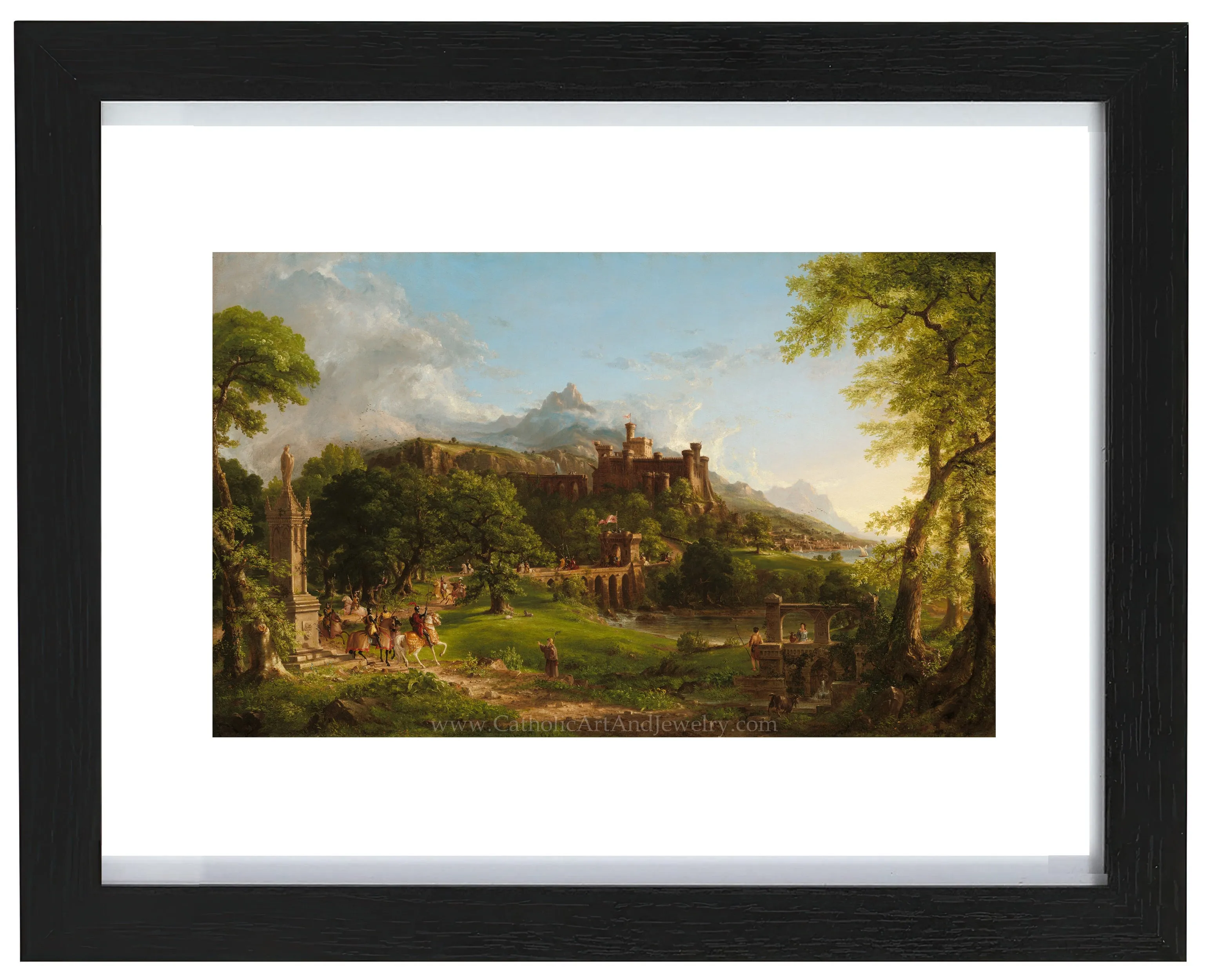 “The Departure” – Medieval Catholic Crusaders – Thomas Cole – Beautiful Catholic Art – Archival Quality