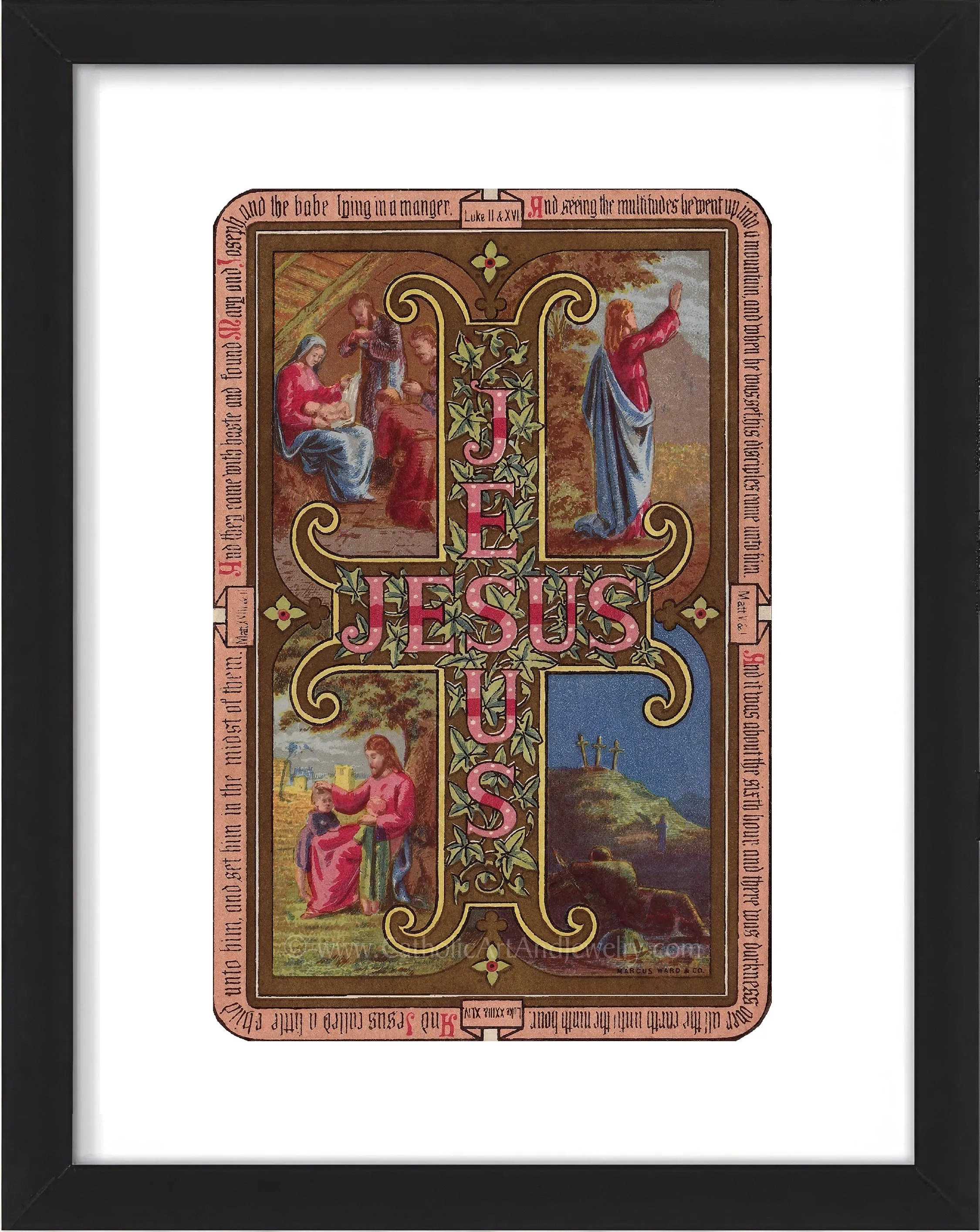 The Holy Name –4 Sizes – based on a Vintage Holy Card – Catholic Art Print – Archival Quality