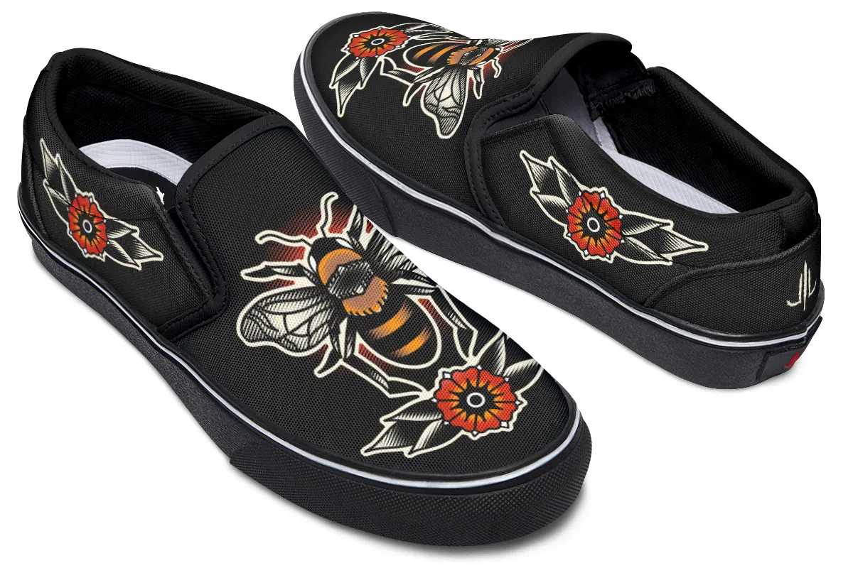 Traditional Bees Slip On Shoes