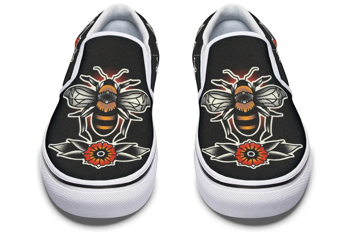 Traditional Bees Slip On Shoes