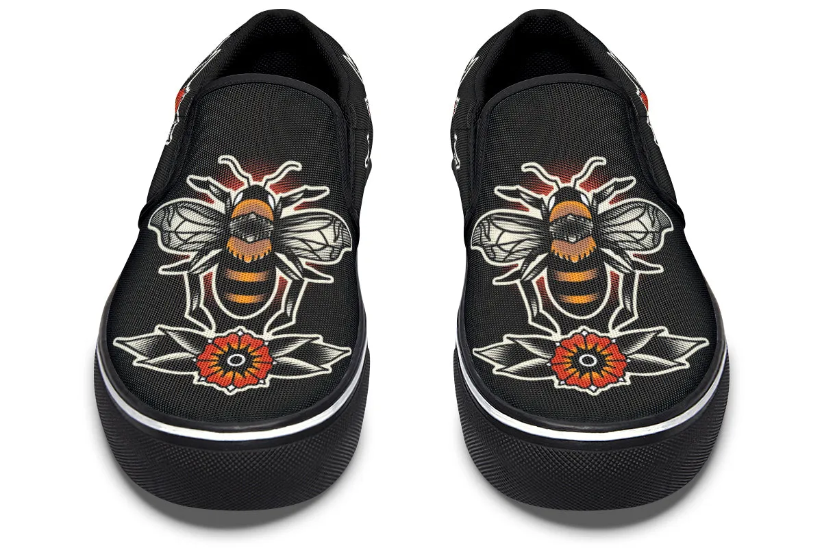 Traditional Bees Slip On Shoes