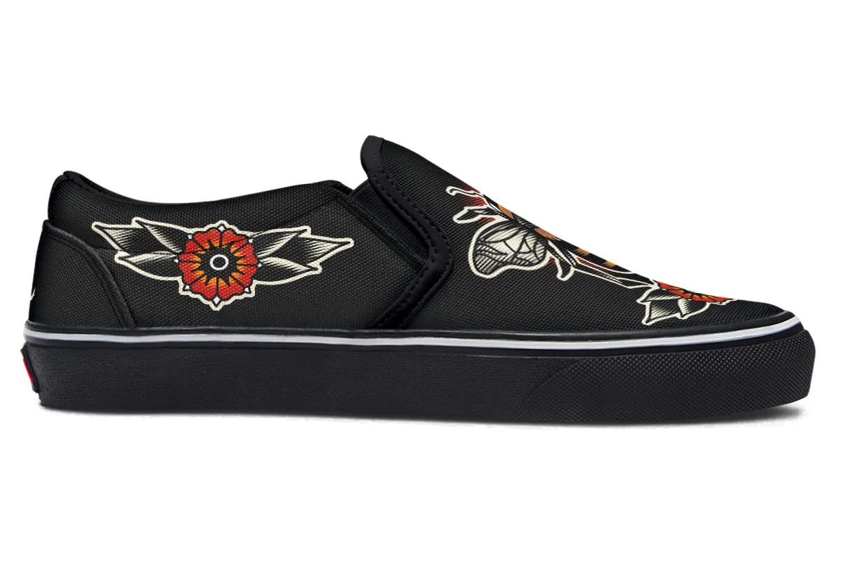 Traditional Bees Slip On Shoes