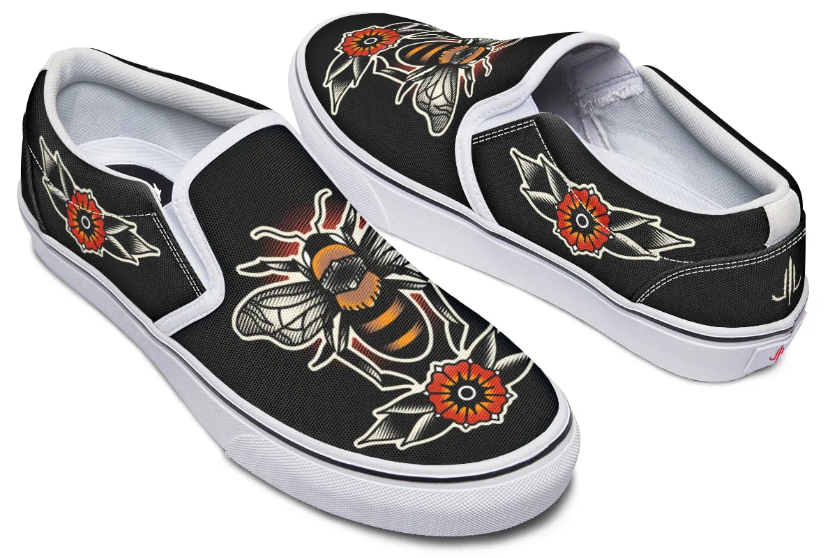 Traditional Bees Slip On Shoes