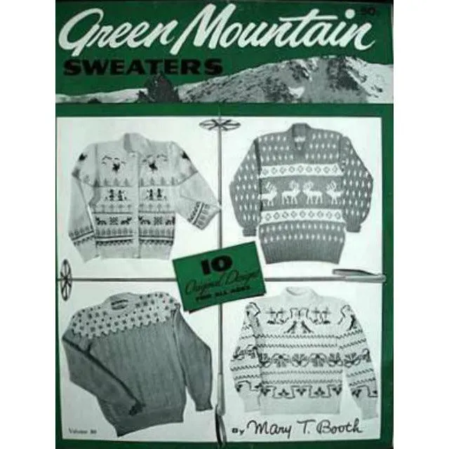 Vintage Knitting Pattern Book Green Mountain Sweaters Booklet 1940-50S