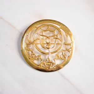 Vintage Mary McFadden Gold Medallion Brooch