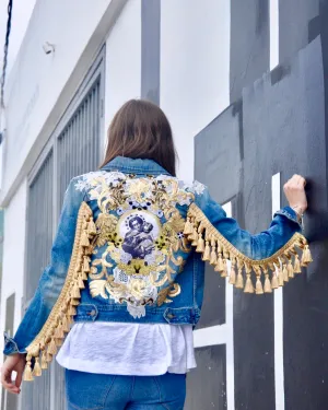 Virgin Mary BLESSED Denim Jacket