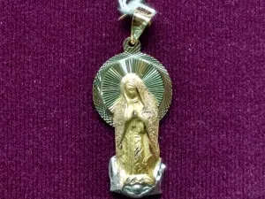 Virgin Mary Pendant Tricolor (14K)