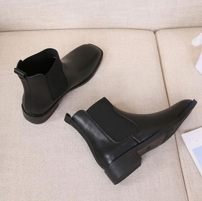 Women's Small Feet Slip On Flat Heel Boots GS38